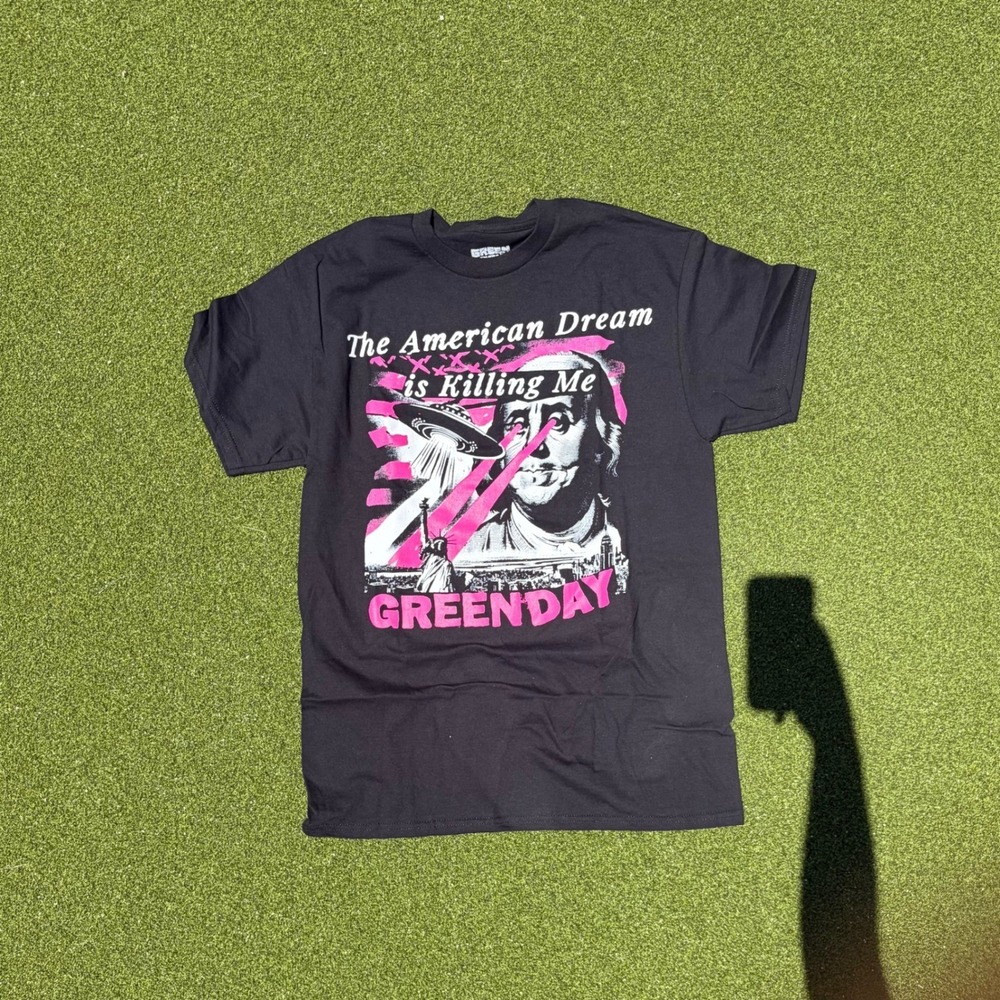Green Day The American Dream Is Killing Me Graphic T-Shirt Black Pink Punk Rock